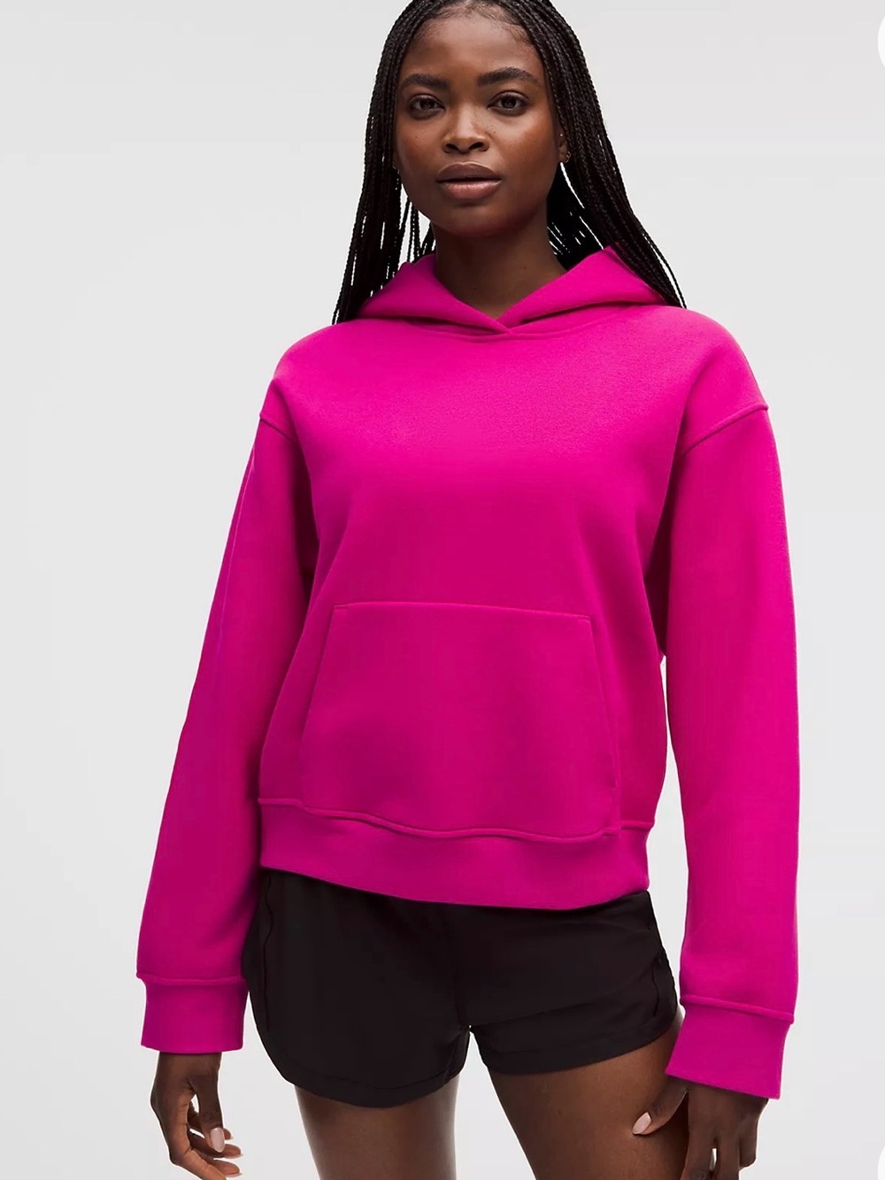 lululemon athletica pink flare steady state superloft hoodie